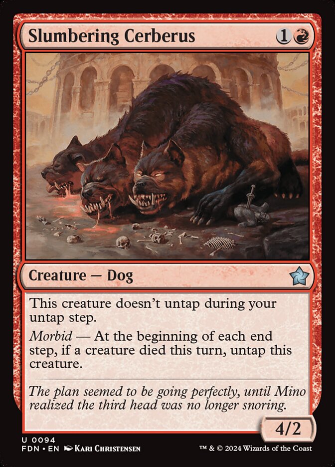 MTG Card Title: Slumbering Cerberus FDN/94