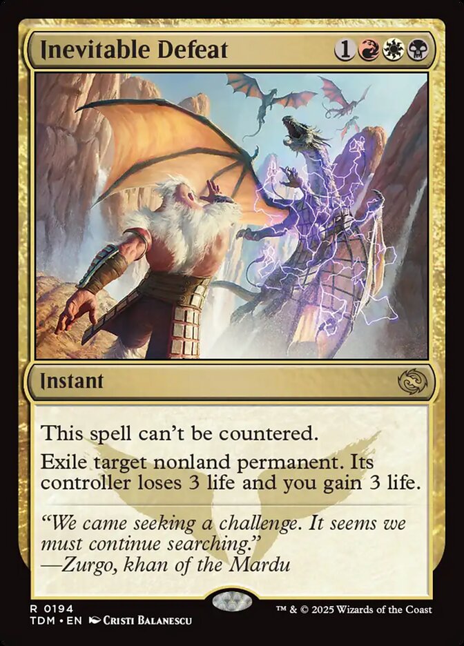 MTG Card Title: Inevitable Defeat TDM/194