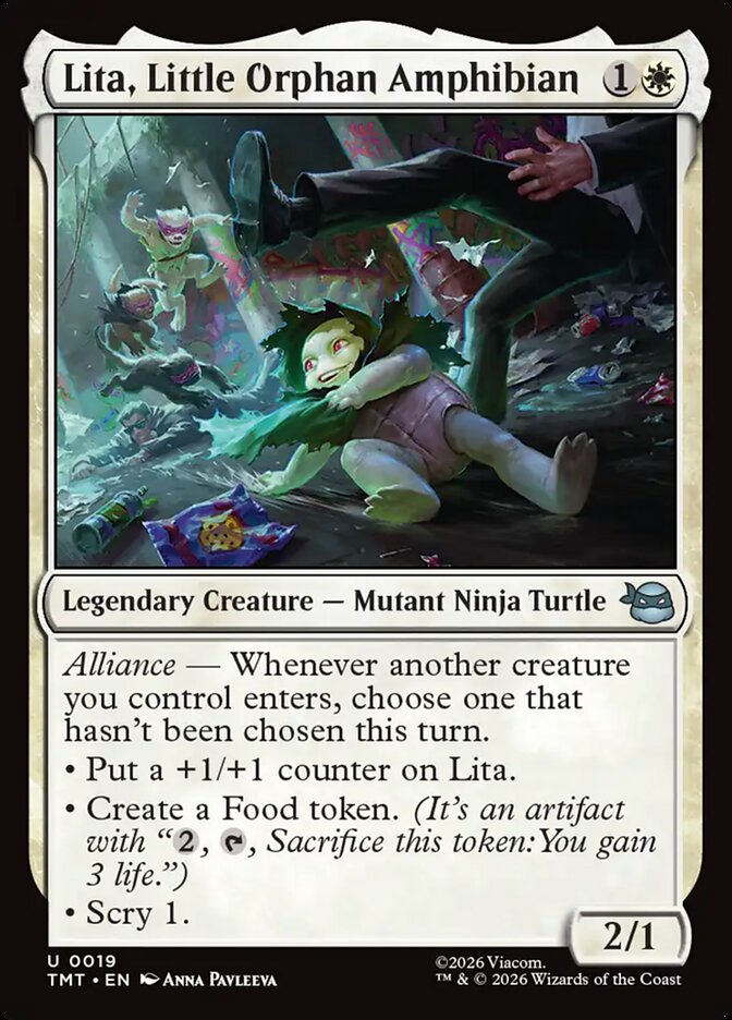 MTG Card Title: Lita, Little Orphan Amphibian TMT/19