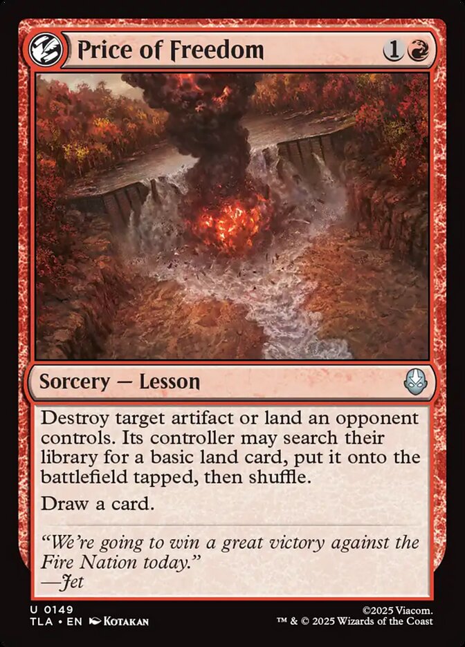 MTG Card Title: Price of Freedom TLA/149