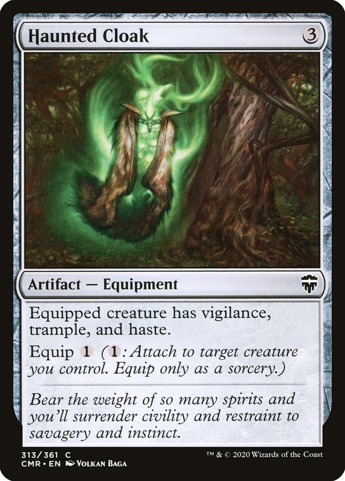MTG Card Title: Haunted Cloak CMR/313