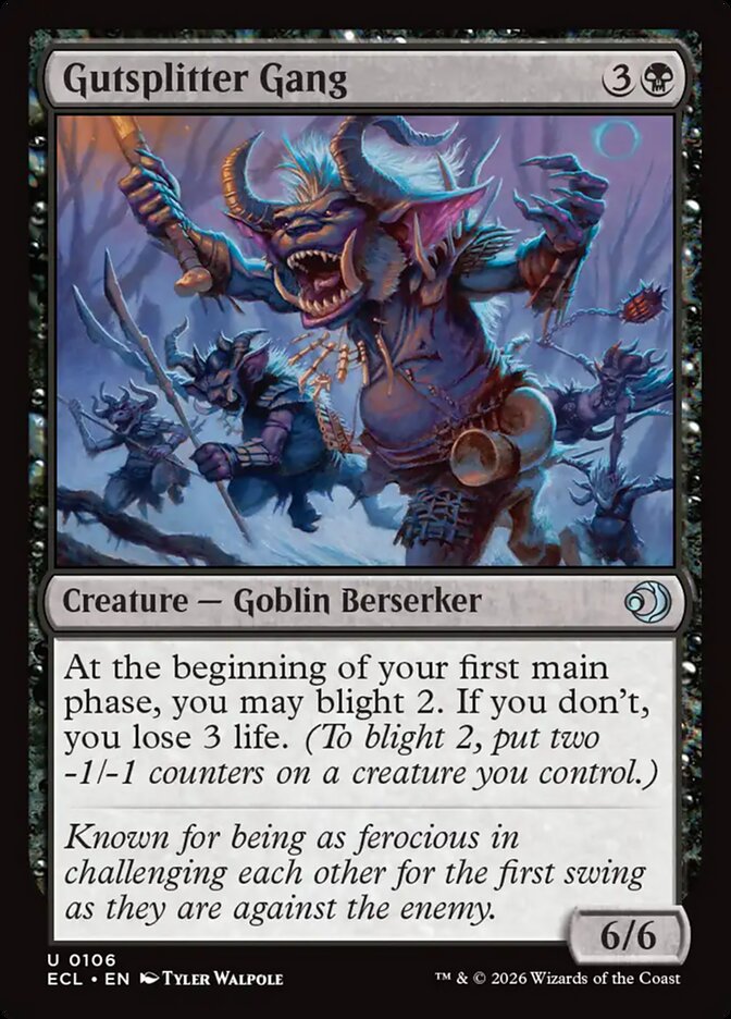 MTG Card Title: Gutsplitter Gang ECL/106