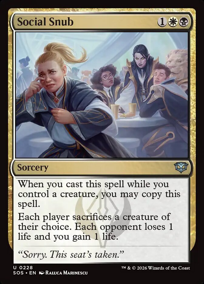 MTG Card Title: Social Snub SOS/228