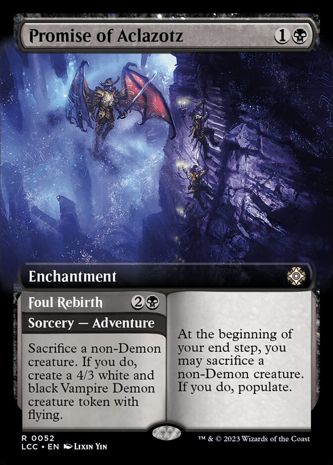 MTG Card Title: Promise of Aclazotz // Foul Rebirth LCC/52