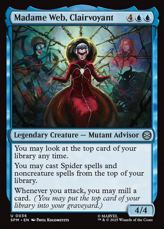 MTG Card Title: Madame Web, Clairvoyant SPM/36