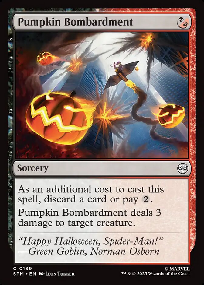 MTG Card Title: Pumpkin Bombardment SPM/139