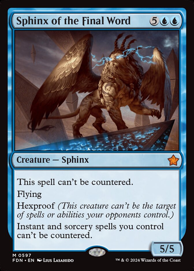MTG Card Title: Sphinx of the Final Word FDN/597