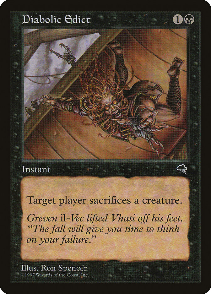 MTG Card Title: Diabolic Edict TMP/128