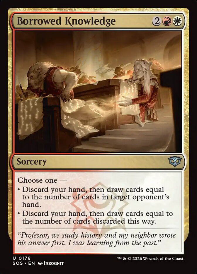 MTG Card Title: Borrowed Knowledge SOS/178