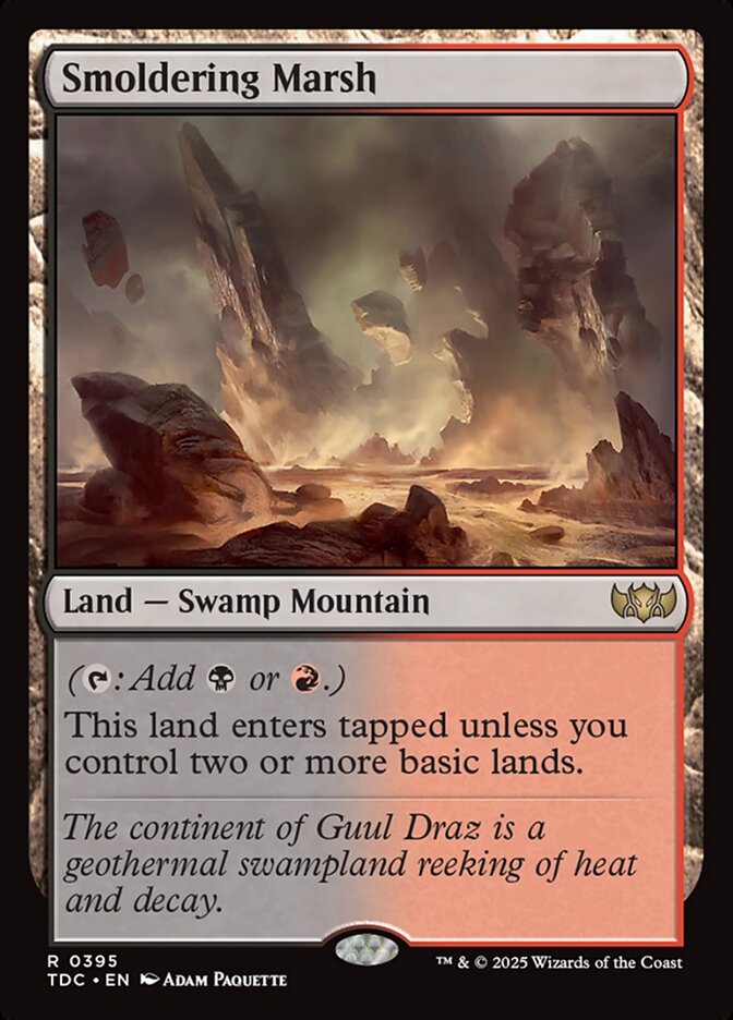 MTG Card Title: Smoldering Marsh TDC/395