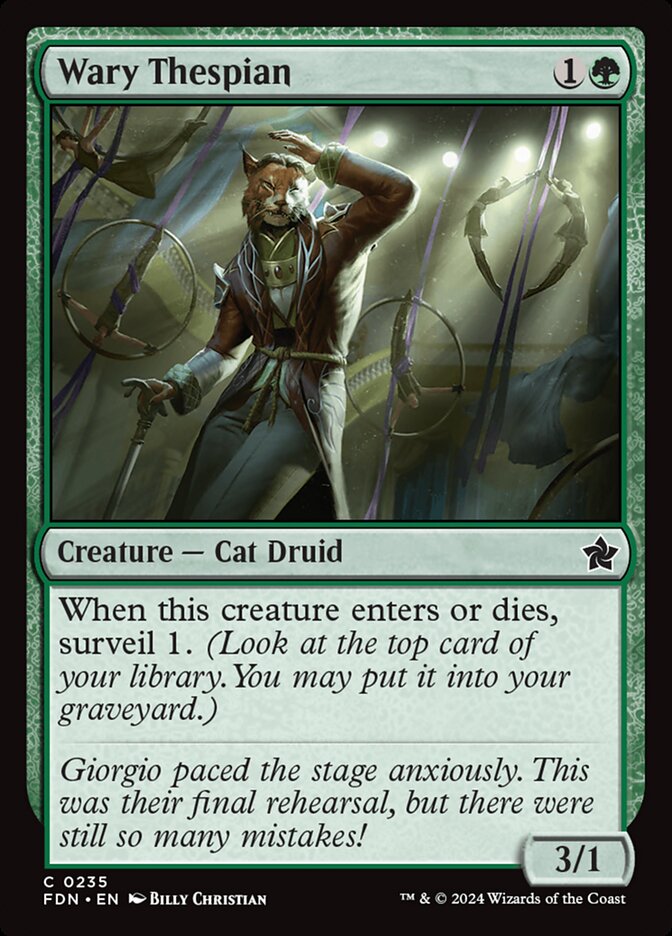 MTG Card Title: Wary Thespian FDN/235