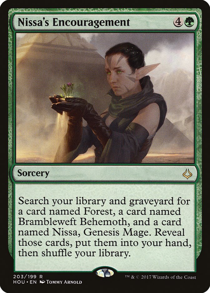 MTG Card Title: Nissa's Encouragement HOU/203