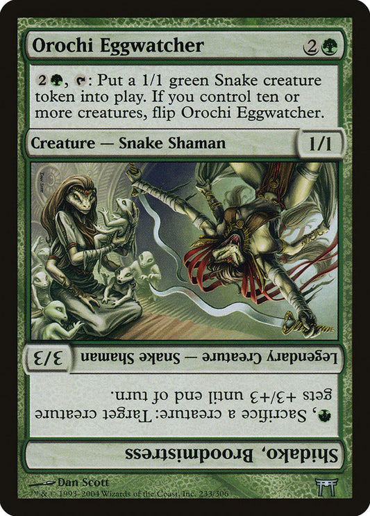 MTG Card Title: Orochi Eggwatcher // Shidako, Broodmistress CHK/233
