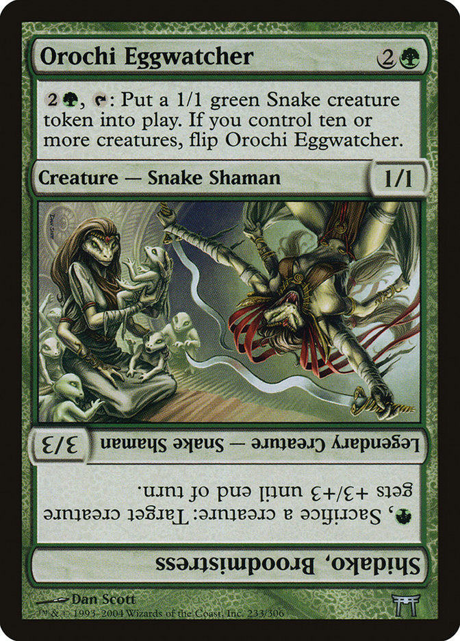 MTG Card Title: Orochi Eggwatcher // Shidako, Broodmistress CHK/233