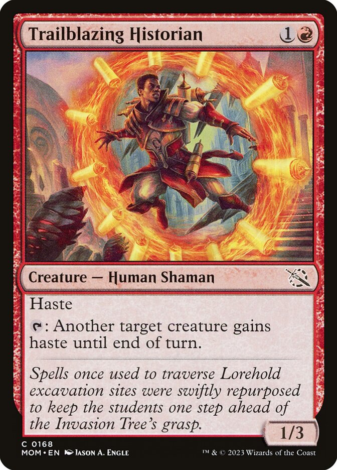 MTG Card Title: Trailblazing Historian MOM/168