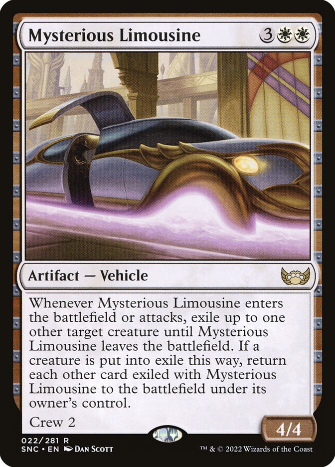 MTG Card Title: Mysterious Limousine SNC/22