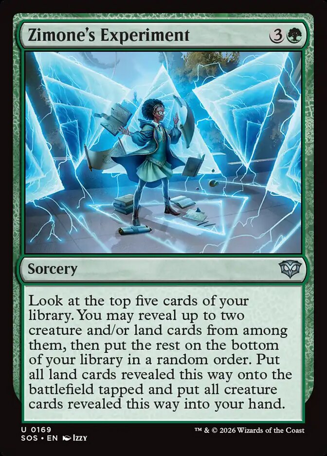 MTG Card Title: Zimone's Experiment SOS/169