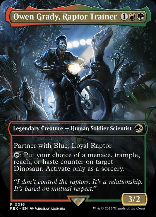 MTG Card Title: Owen Grady, Raptor Trainer REX/16