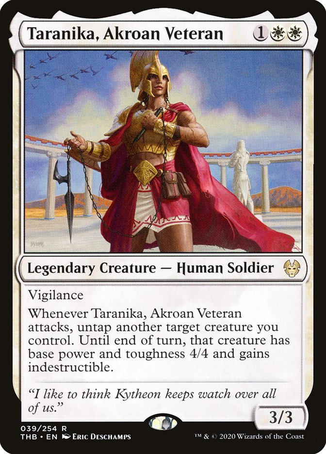 MTG Card Title: Taranika, Akroan Veteran THB/39
