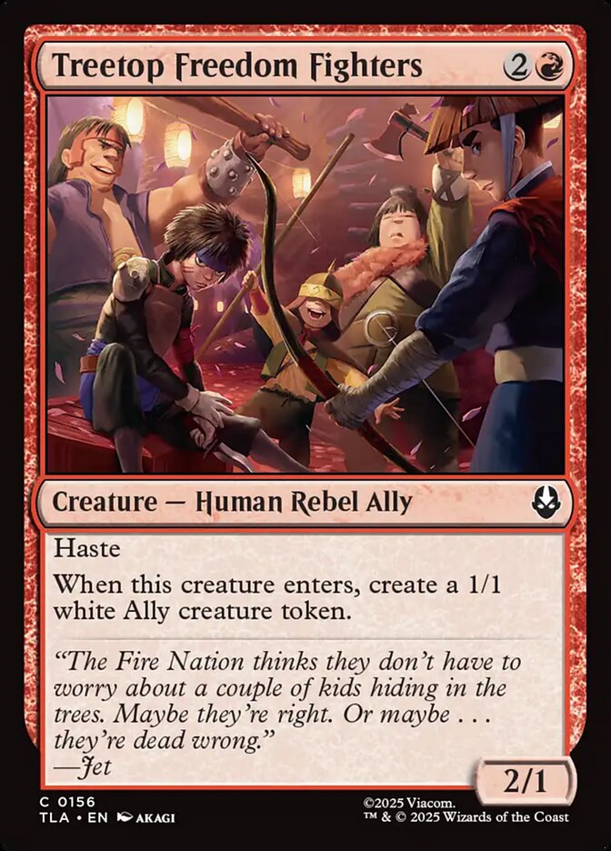MTG Card Title: Treetop Freedom Fighters TLA/156
