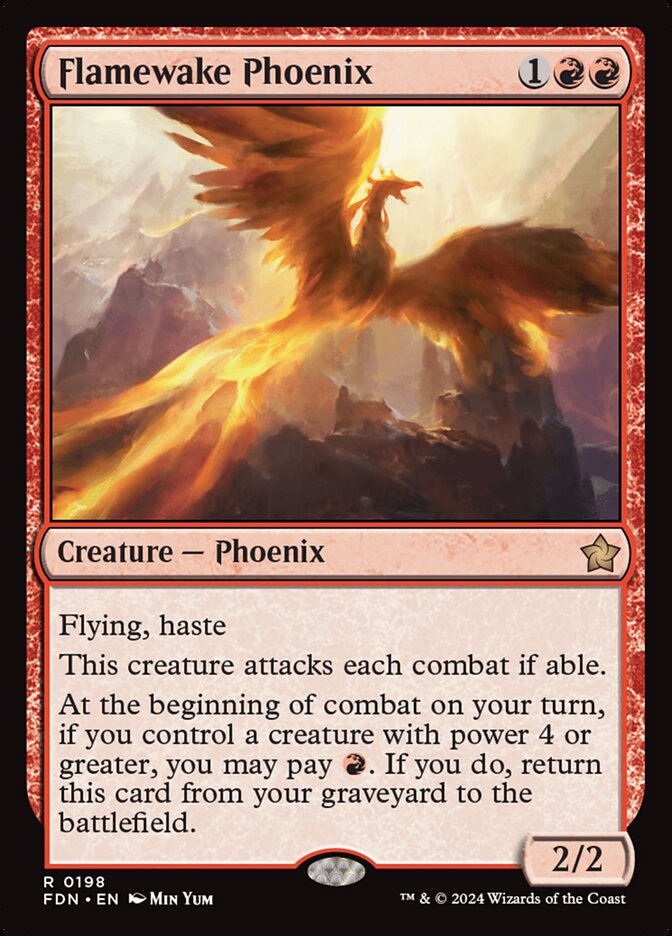 MTG Card Title: Flamewake Phoenix FDN/198