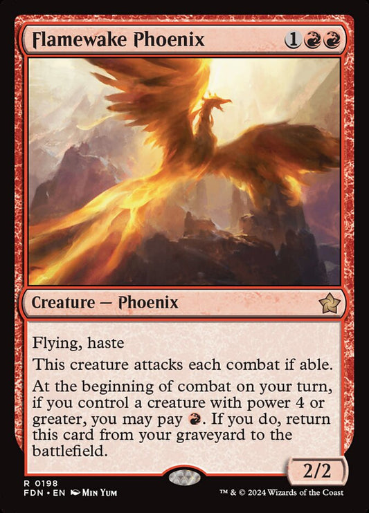 MTG Card Title: Flamewake Phoenix FDN/198