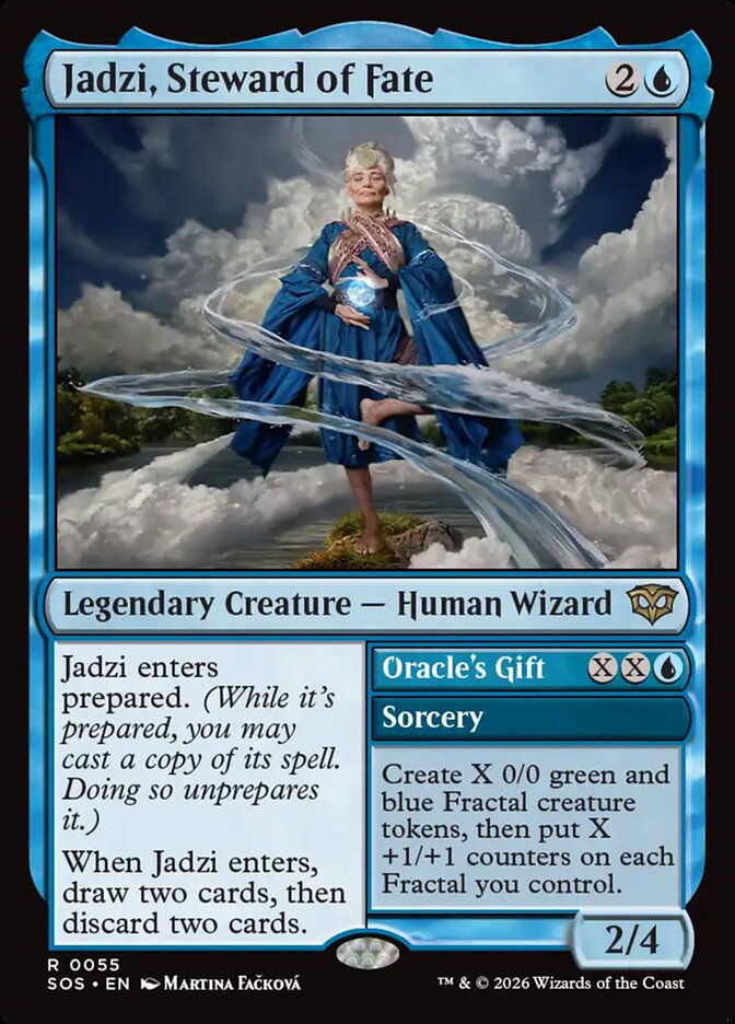 MTG Card Title: Jadzi, Steward of Fate // Oracle's Gift SOS/55