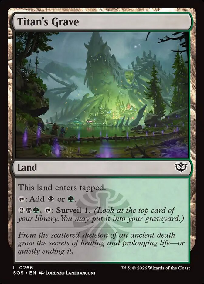 MTG Card Title: Titan's Grave SOS/266