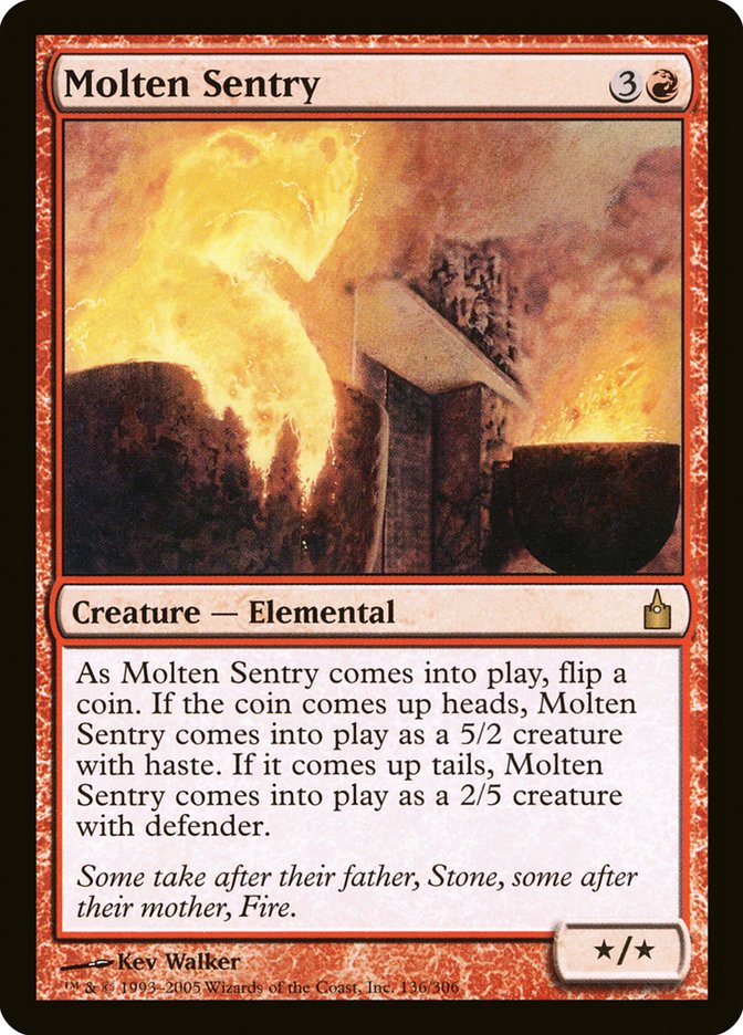 MTG Card Title: Molten Sentry RAV/136