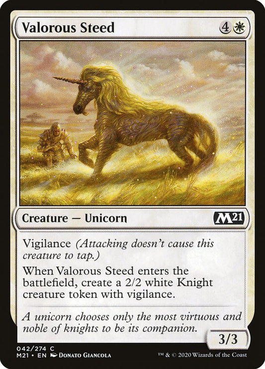 MTG Card Title: Valorous Steed M21/42
