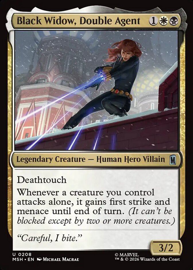 MTG Card Title: Black Widow, Double Agent MSH/208