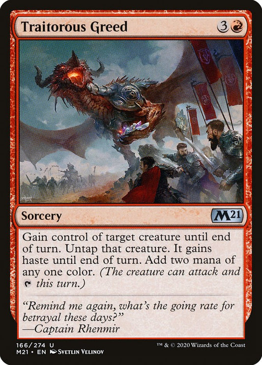 MTG Card Title: Traitorous Greed M21/166