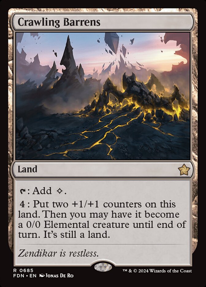 MTG Card Title: Crawling Barrens FDN/685