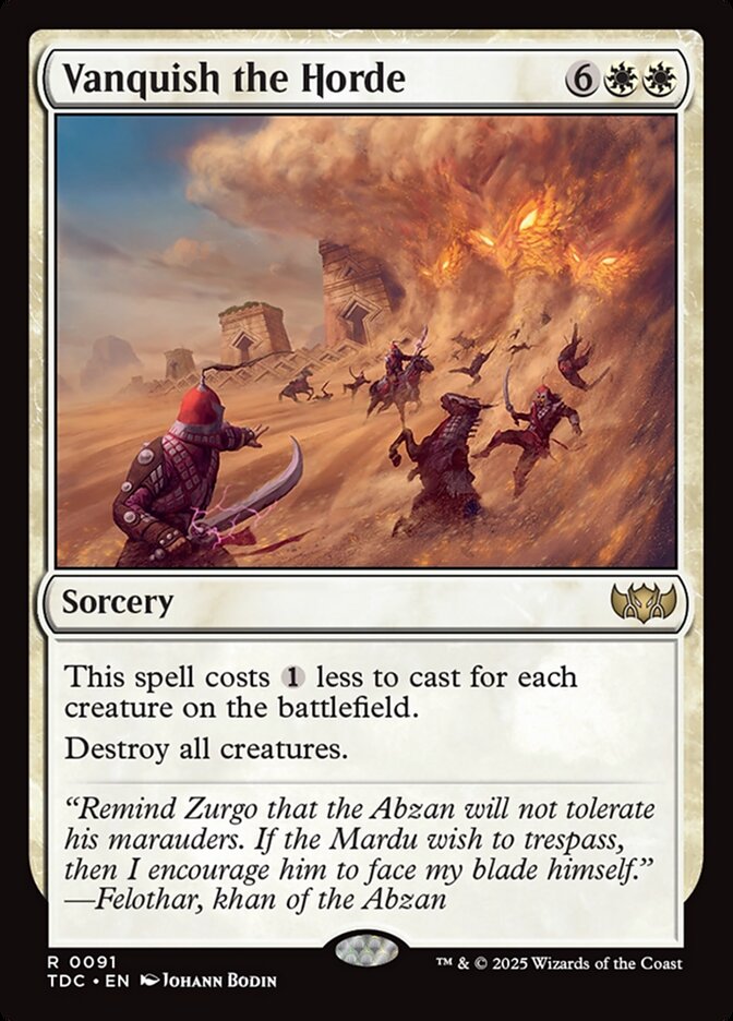 MTG Card Title: Vanquish the Horde TDC/91