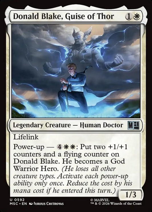 MTG Card Title: Donald Blake, Guise of Thor MSC/592