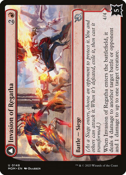 MTG Card Title: Invasion of Regatha // Disciples of the Inferno MOM/148