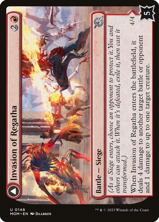 MTG Card Title: Invasion of Regatha // Disciples of the Inferno MOM/148
