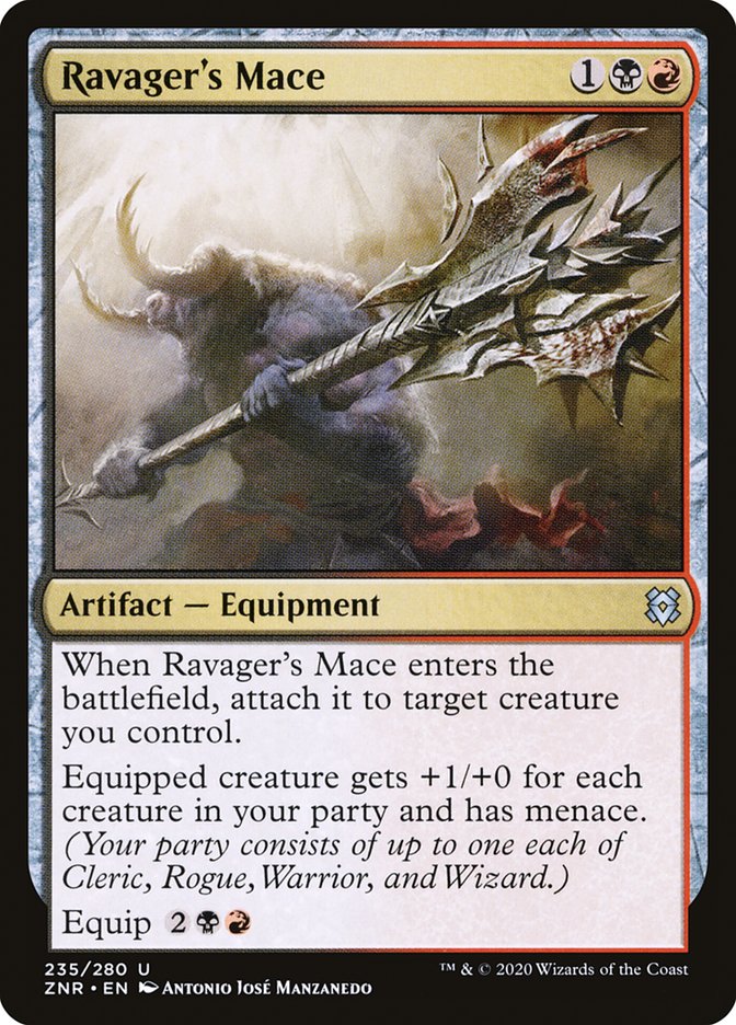 MTG Card Title: Ravager's Mace ZNR/235