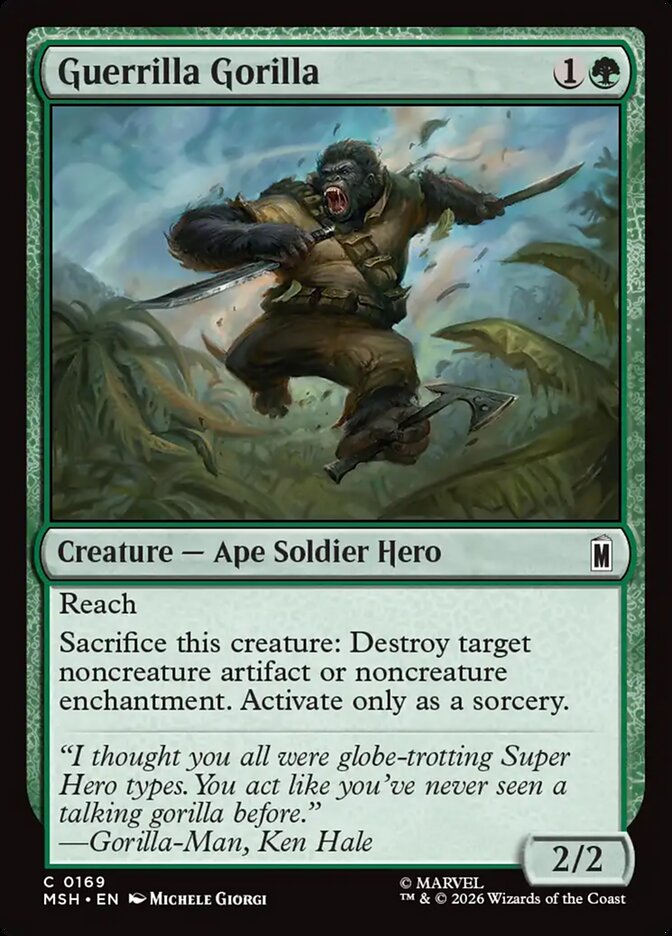 MTG Card Title: Guerrilla Gorilla MSH/169