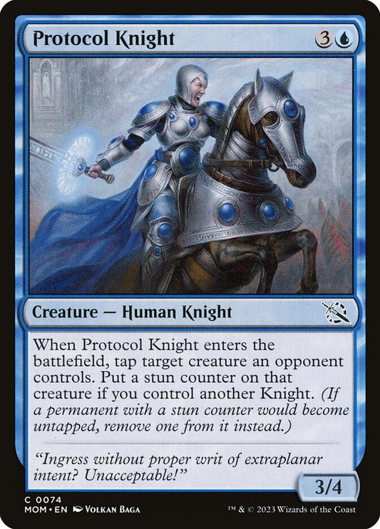MTG Card Title: Protocol Knight MOM/74