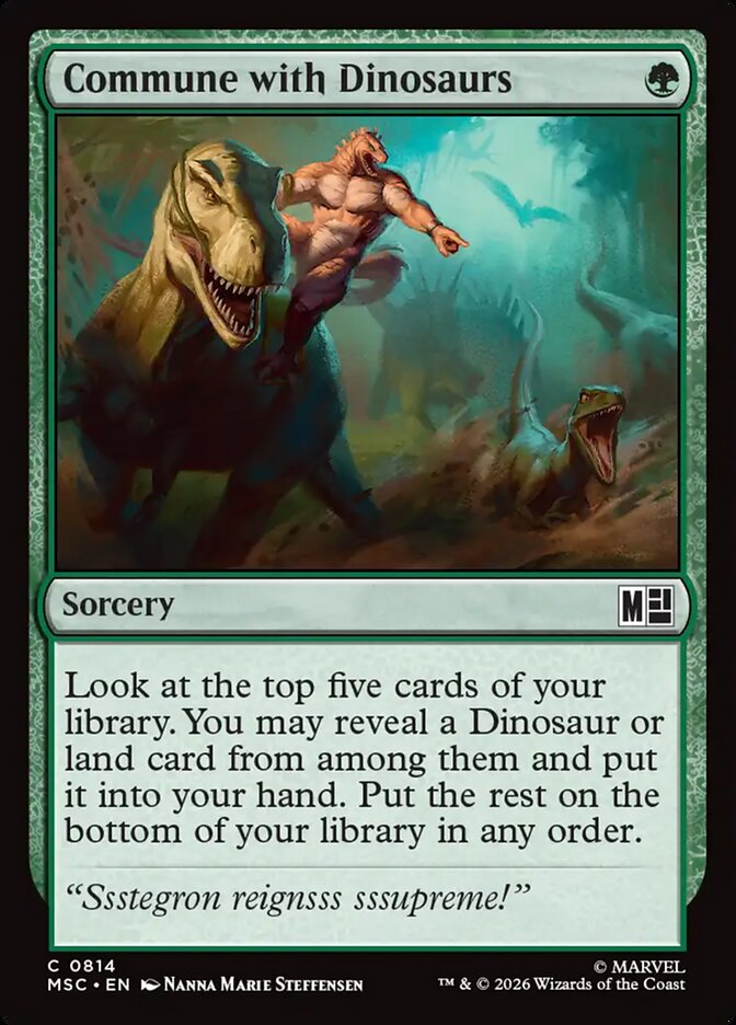 MTG Card Title: Commune with Dinosaurs MSC/814