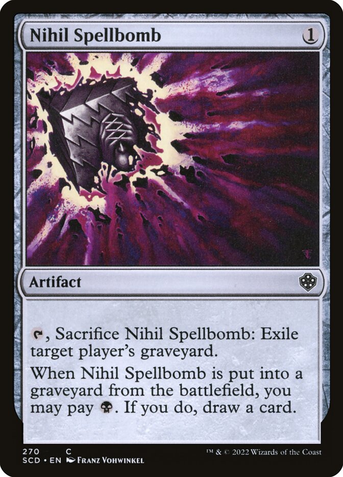 MTG Card Title: Nihil Spellbomb SCD/270