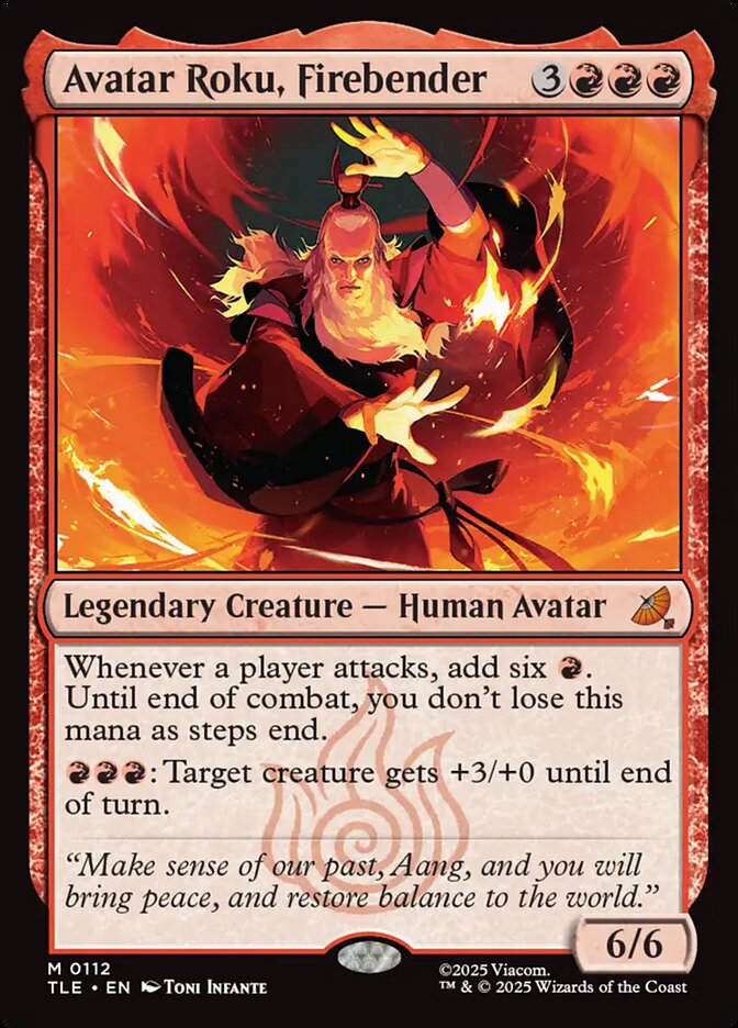 MTG Card Title: Avatar Roku, Firebender TLE/112