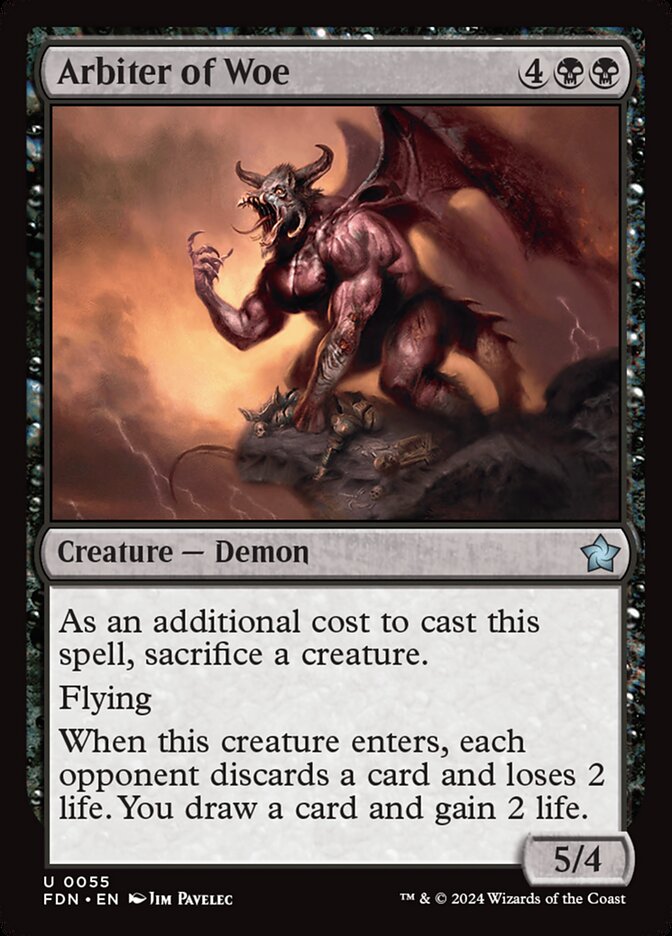 MTG Card Title: Arbiter of Woe FDN/55
