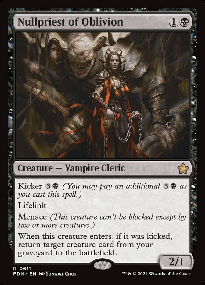 MTG Card Title: Nullpriest of Oblivion FDN/611