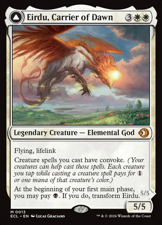 MTG Card Title: Eirdu, Carrier of Dawn // Isilu, Carrier of Twilight ECL/13