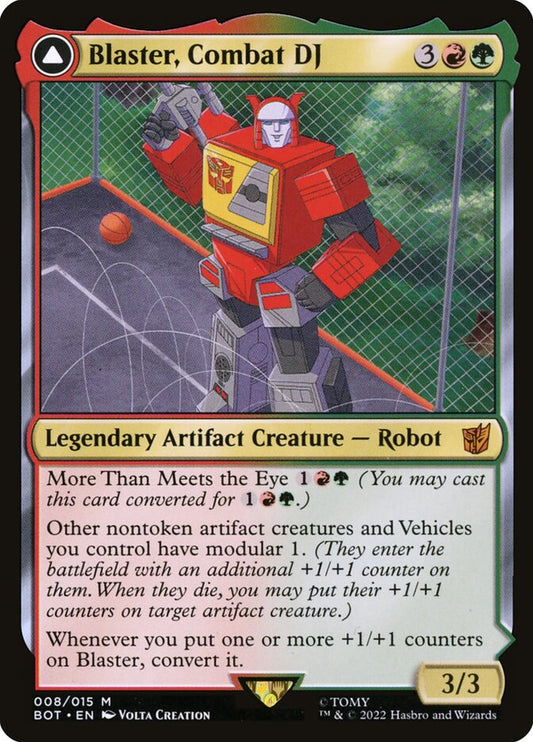 MTG Card Title: Blaster, Combat DJ // Blaster, Morale Booster BOT/8