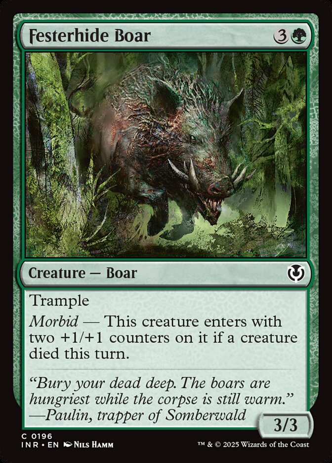 MTG Card Title: Festerhide Boar INR/196