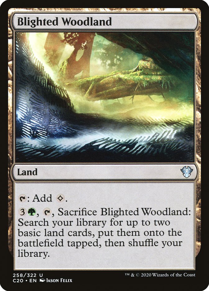 MTG Card Title: Blighted Woodland C20/258