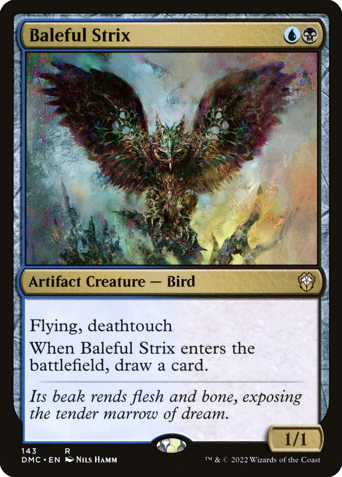 MTG Card Title: Baleful Strix DMC/143